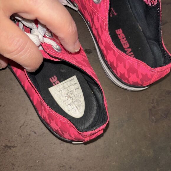 Converse All Star Sneakers Houndstooth Pink Women 8 Canvas Tie Low Top - Picture 8 of 8